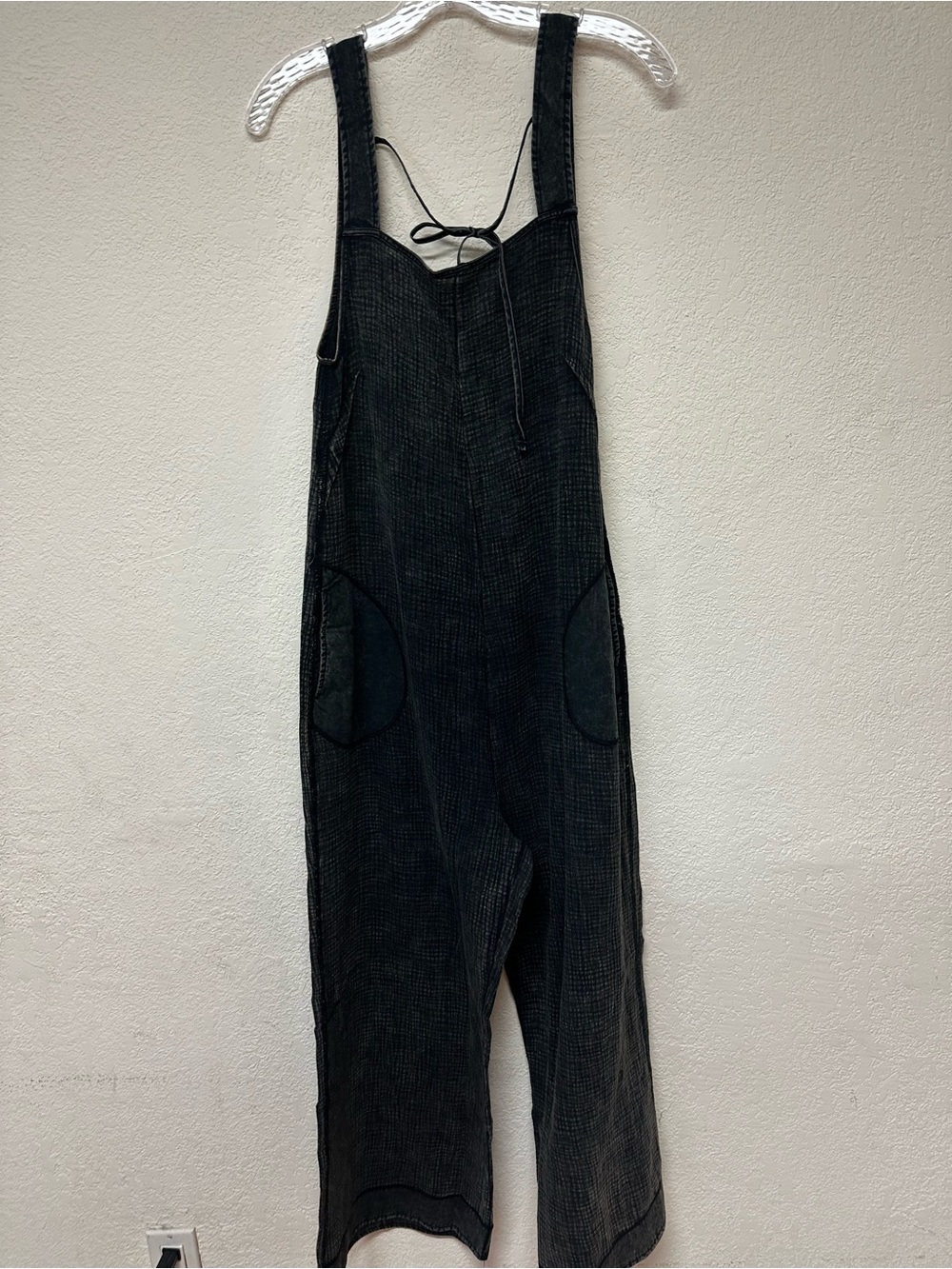 ZENANA Women's Black gray Blend Overalls Jumpsuit